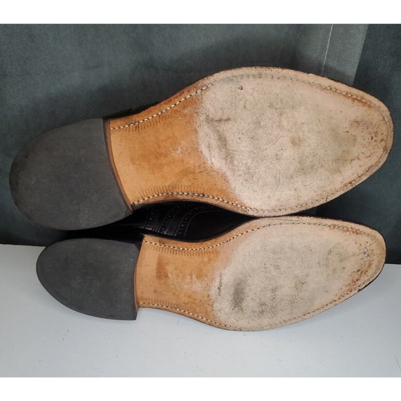 Johnston & Murphy Crown Aristocraft Black Wingtip Oxford Shoes US 9 E/C (WIDE) - Picture 6 of 11